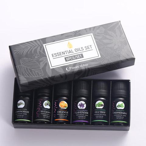 IMIEUX 10ml 6pcs/kit Gift Set Pure Essential Oils for Aroma Diffusers Orange Lavender Tea Tree Peppermint Eucalyptus Lemongrass