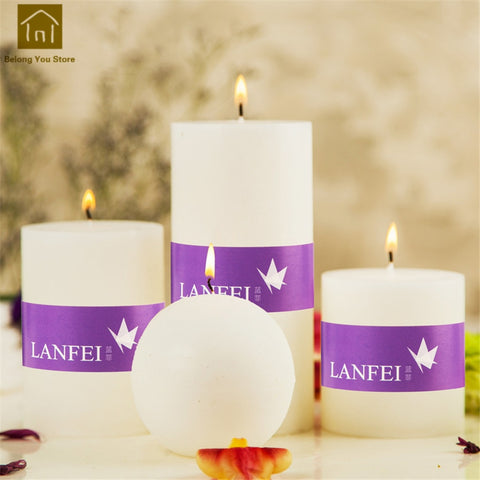 Wax Scent Candles Wedding Favors And Gifts Party Decoration Candele Profumate Home Decor White Pillar Aroma Candle Luxury JKK179