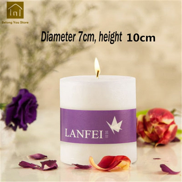 Wax Scent Candles Wedding Favors And Gifts Party Decoration Candele Profumate Home Decor White Pillar Aroma Candle Luxury JKK179