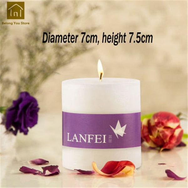 Wax Scent Candles Wedding Favors And Gifts Party Decoration Candele Profumate Home Decor White Pillar Aroma Candle Luxury JKK179