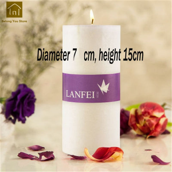 Wax Scent Candles Wedding Favors And Gifts Party Decoration Candele Profumate Home Decor White Pillar Aroma Candle Luxury JKK179